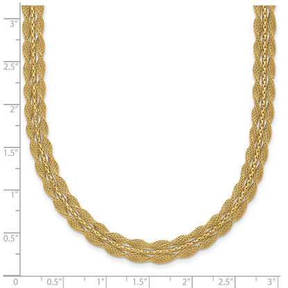 Polished/Textured and Diamond-cut Necklace 16.5"