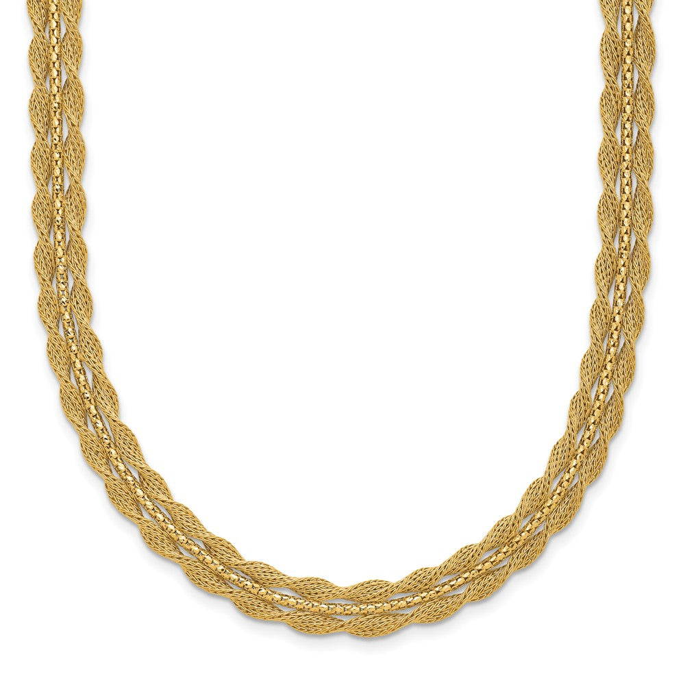 Polished/Textured and Diamond-cut Necklace 16.5"