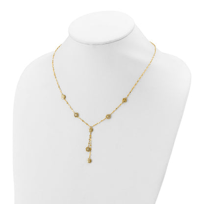 Polished and Diamond-cut Disc Design w/2in ext. Necklace