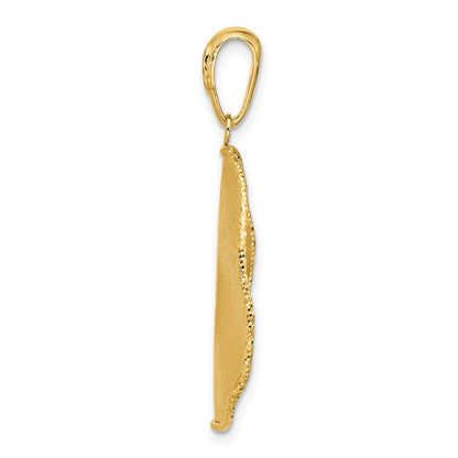 Polished and Satin Teardrop Pendant