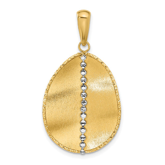 Polished and Satin Teardrop Pendant