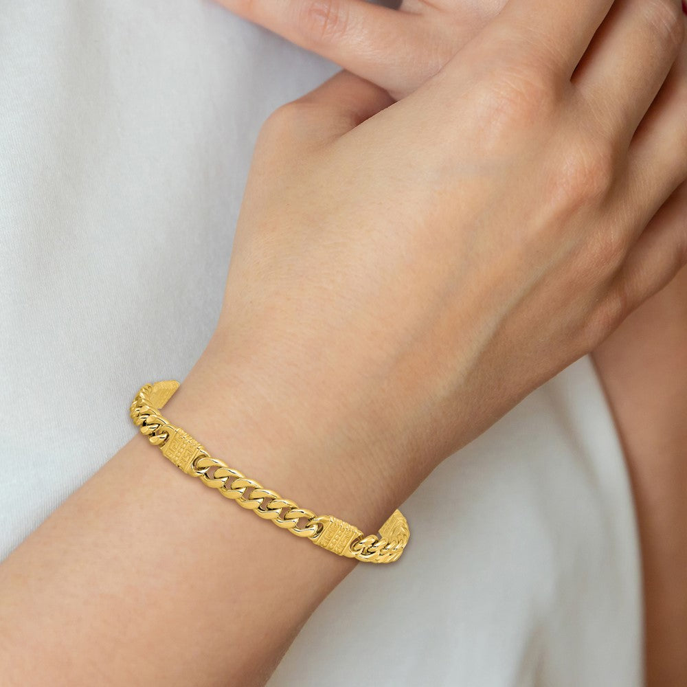 Polished with Design Fancy Link Men's Bracelet 8.25"