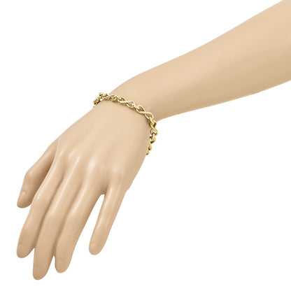 Polished Fancy Twisted Link Infinity Bracelet 8"