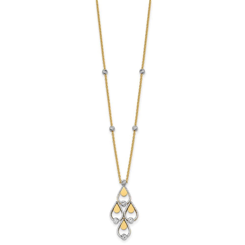 TT Polished / Dia-cut Chandelier w/.5in ext. Necklace
