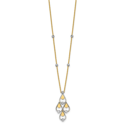 TT Polished / Dia-cut Chandelier w/.5in ext. Necklace