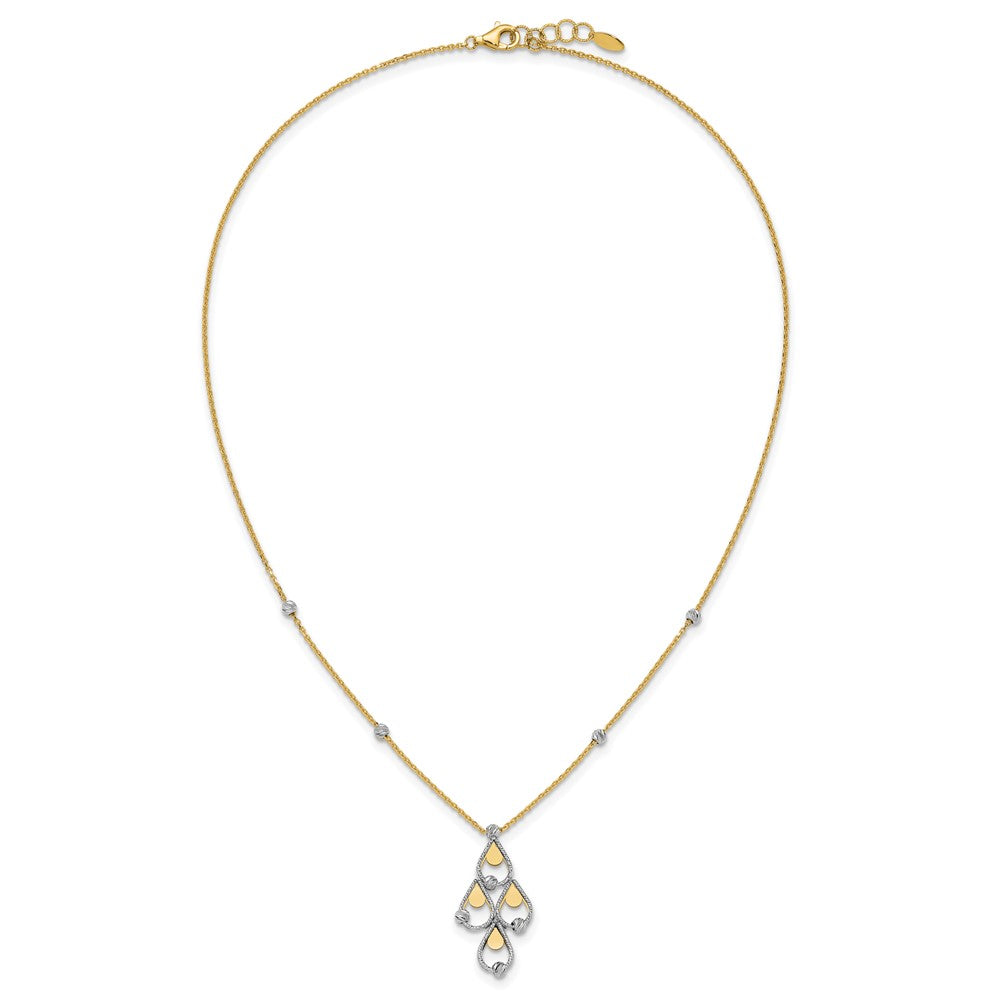 TT Polished / Dia-cut Chandelier w/.5in ext. Necklace