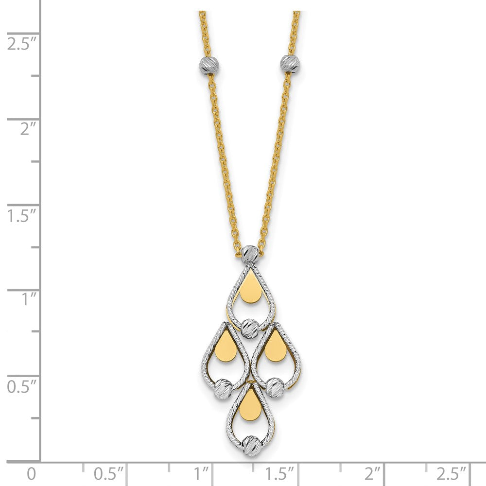 TT Polished / Dia-cut Chandelier w/.5in ext. Necklace