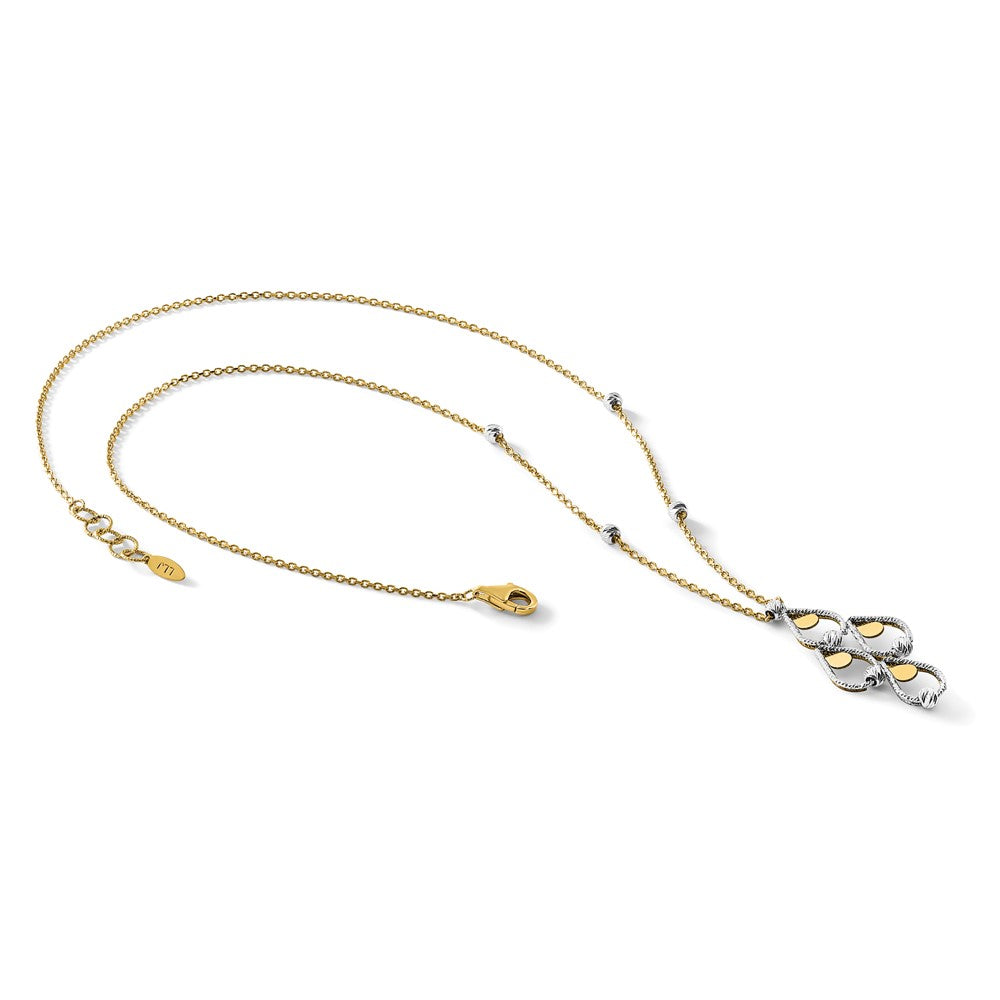 TT Polished / Dia-cut Chandelier w/.5in ext. Necklace