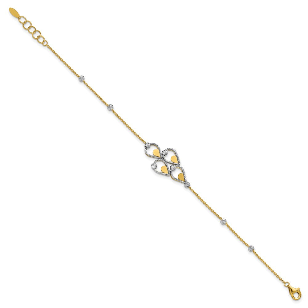 TT Polished / Dia-cut Fancy Bracelet w/.5in ext. Bracelet