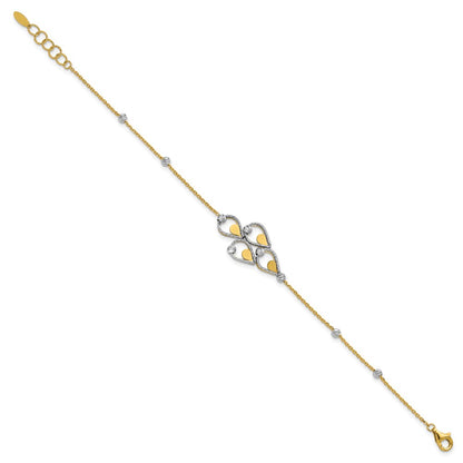 TT Polished / Dia-cut Fancy Bracelet w/.5in ext. Bracelet