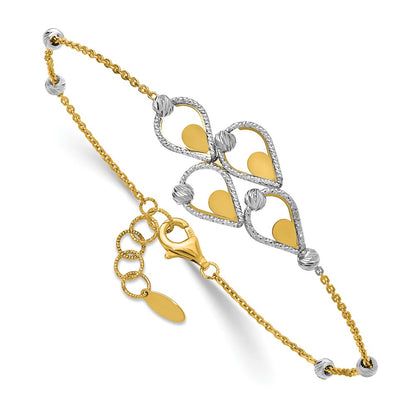 TT Polished / Dia-cut Fancy Bracelet w/.5in ext. Bracelet