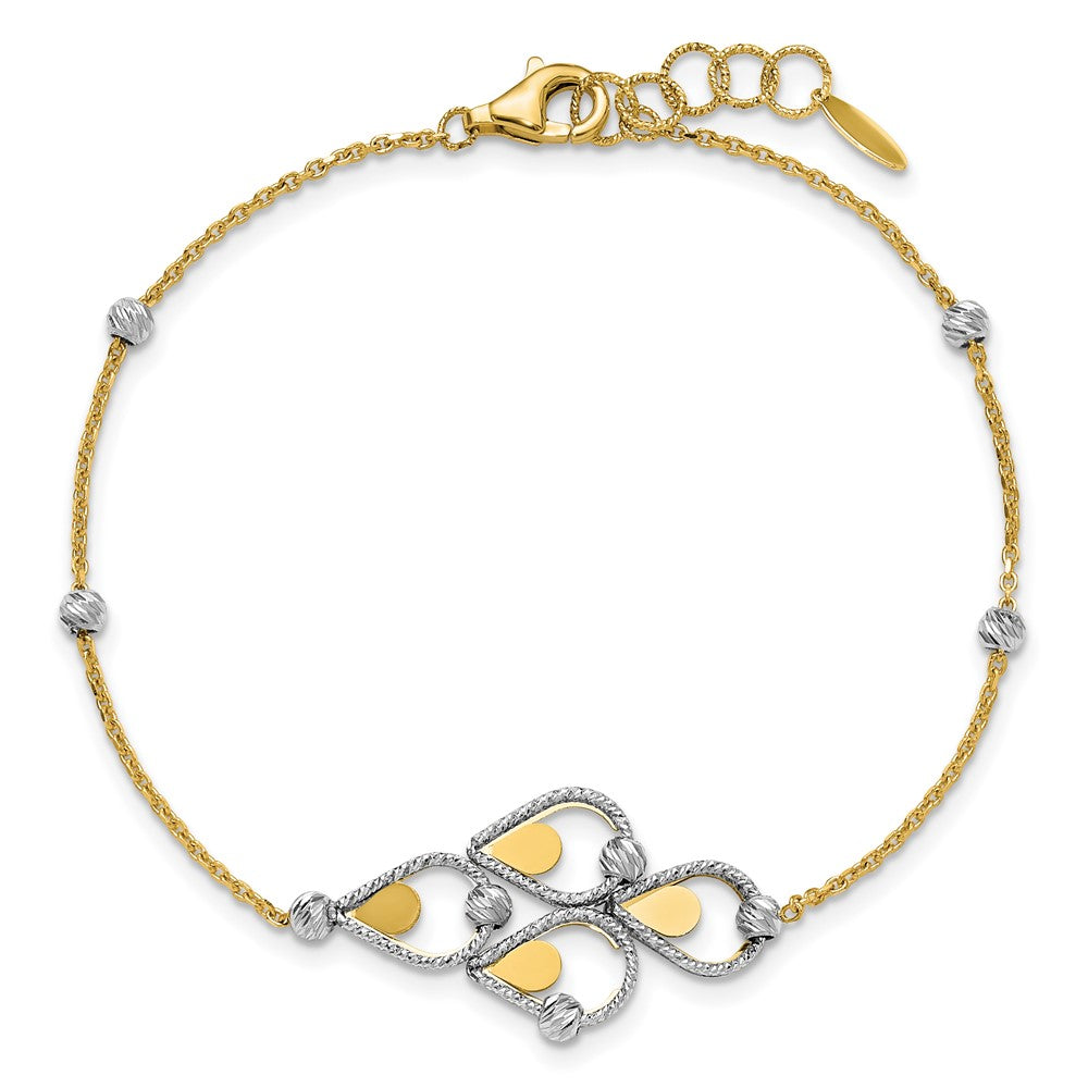TT Polished / Dia-cut Fancy Bracelet w/.5in ext. Bracelet