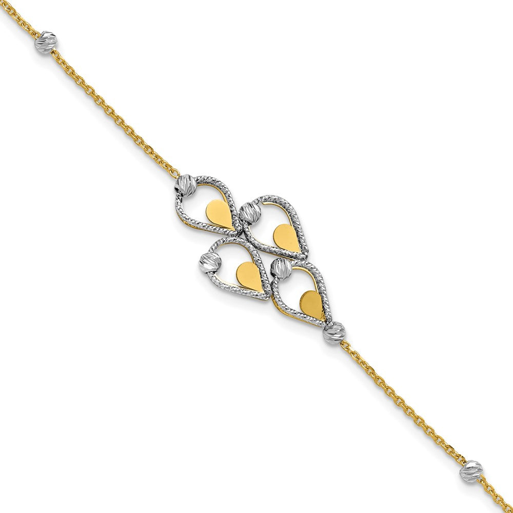 TT Polished / Dia-cut Fancy Bracelet w/.5in ext. Bracelet