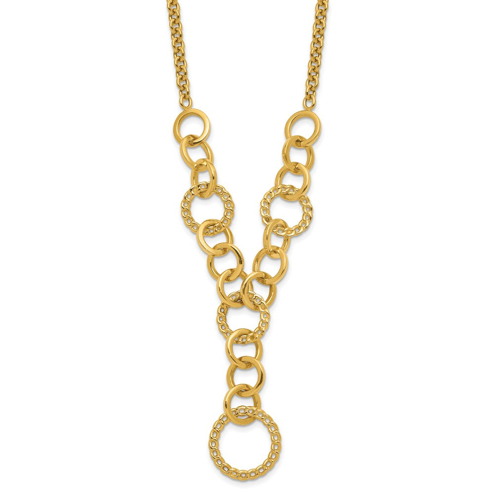 Polished Circles Y-Drop w/1in ext. Necklace