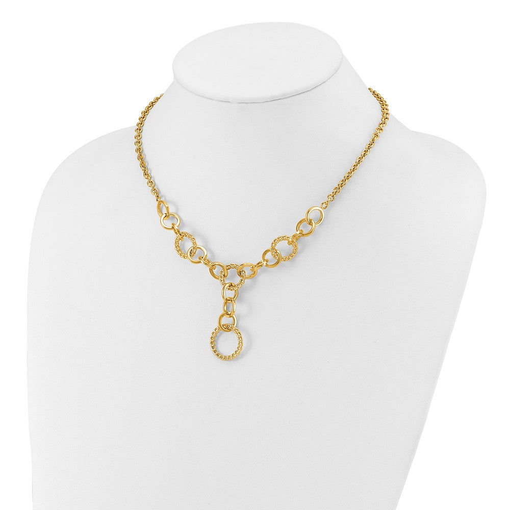 Polished Circles Y-Drop w/1in ext. Necklace