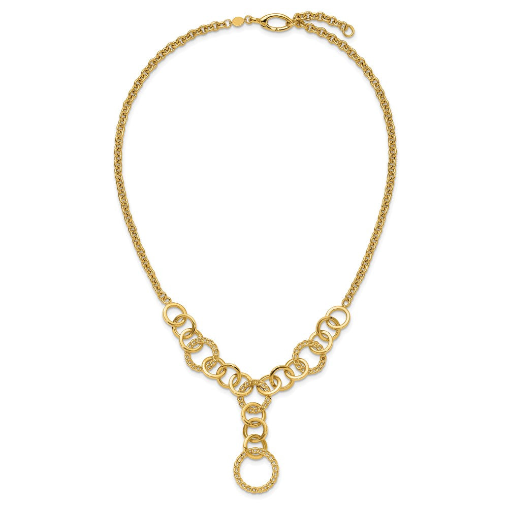 Polished Circles Y-Drop w/1in ext. Necklace
