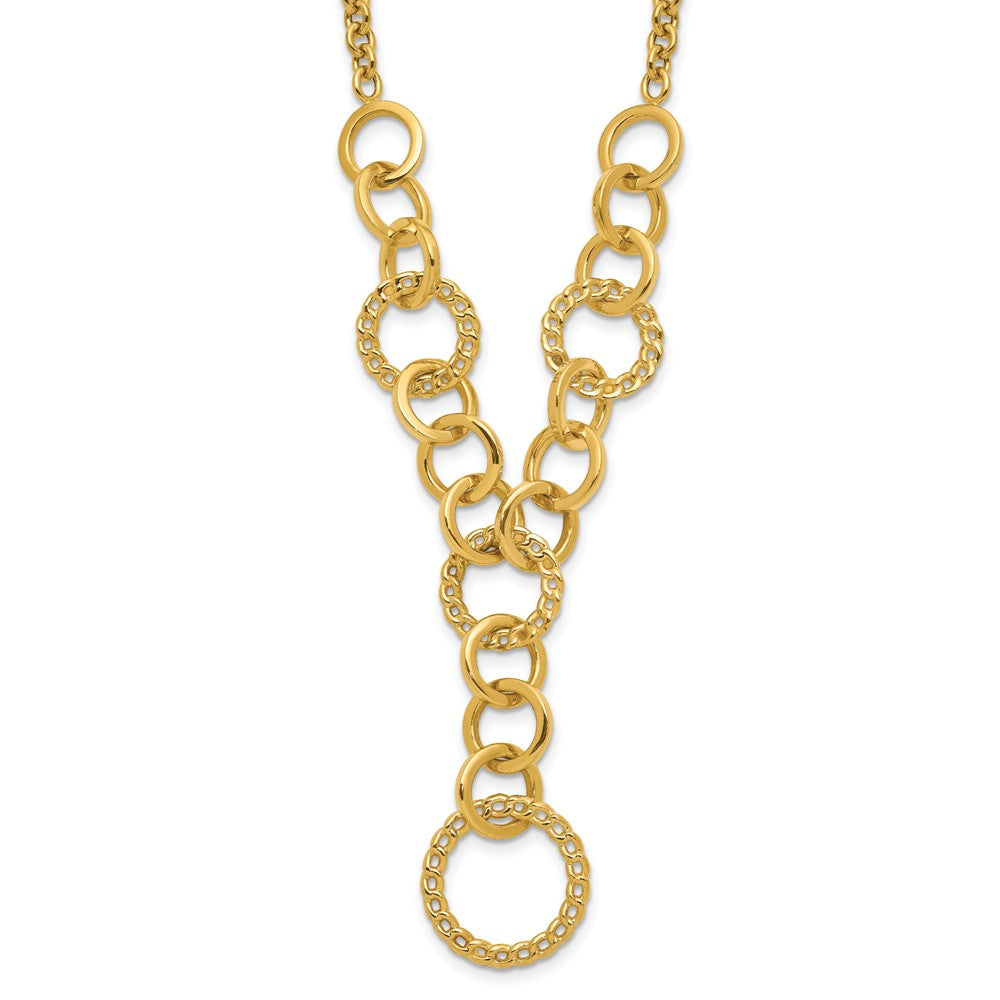 Polished Circles Y-Drop w/1in ext. Necklace