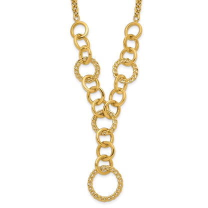 Polished Circles Y-Drop w/1in ext. Necklace