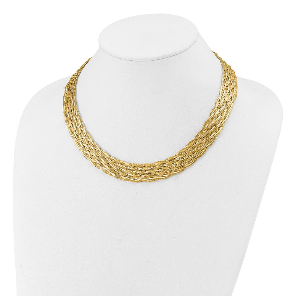 Polished Braided Mesh Necklace 18"