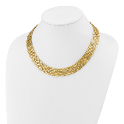 Polished Braided Mesh Necklace 18"