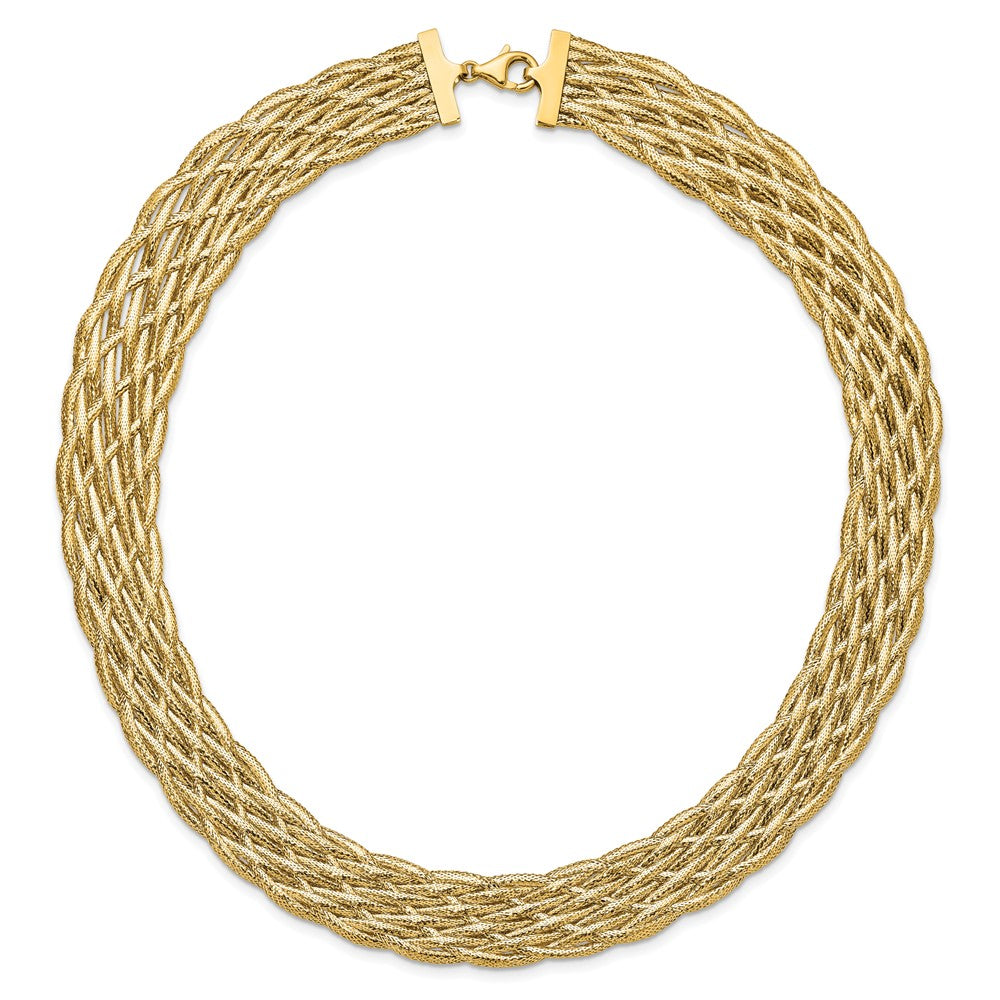 Polished Braided Mesh Necklace 18"