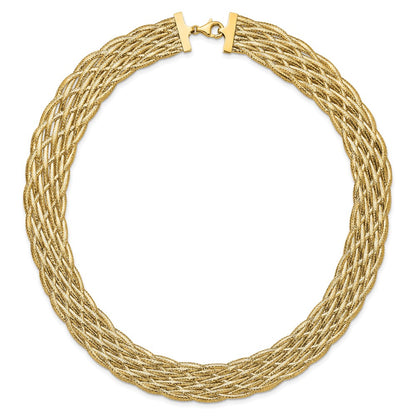 Polished Braided Mesh Necklace 18"