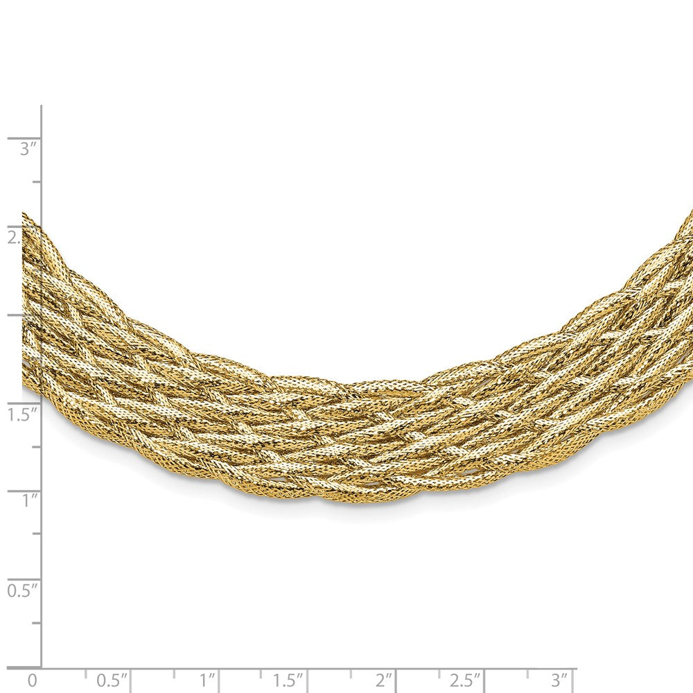 Polished Braided Mesh Necklace 18"