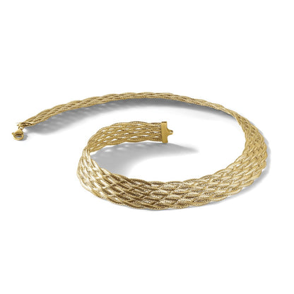 Polished Braided Mesh Necklace 18"