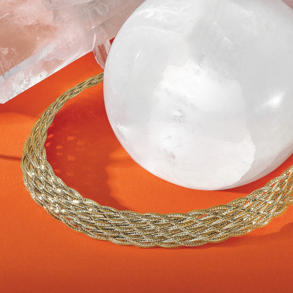 Polished Braided Mesh Necklace 18"