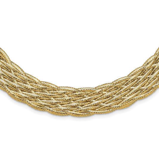 Polished Braided Mesh Necklace 18"