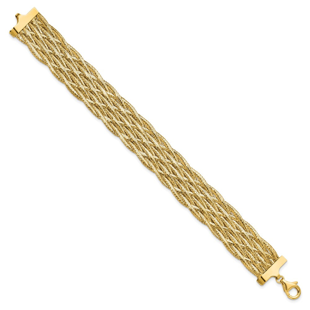 Polished Braided Mesh Bracelet 7"