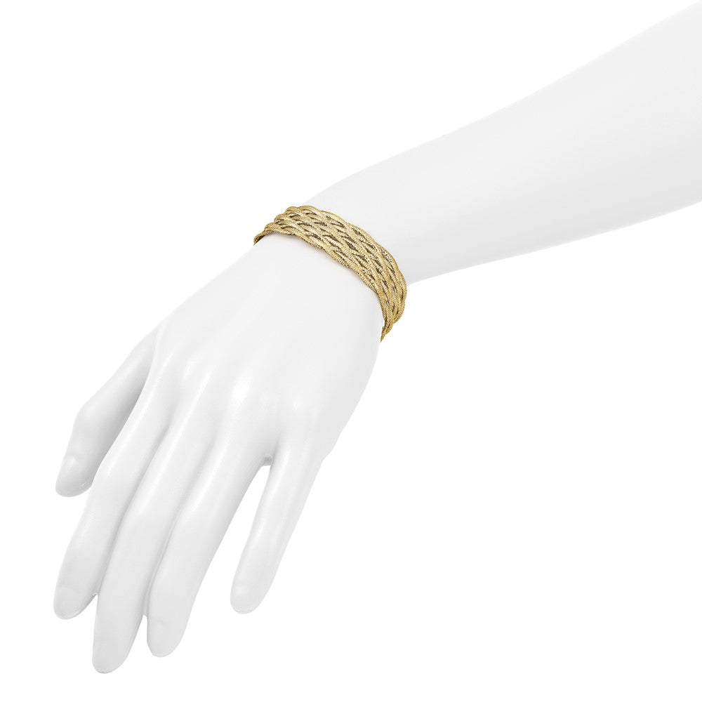 Polished Braided Mesh Bracelet 7"