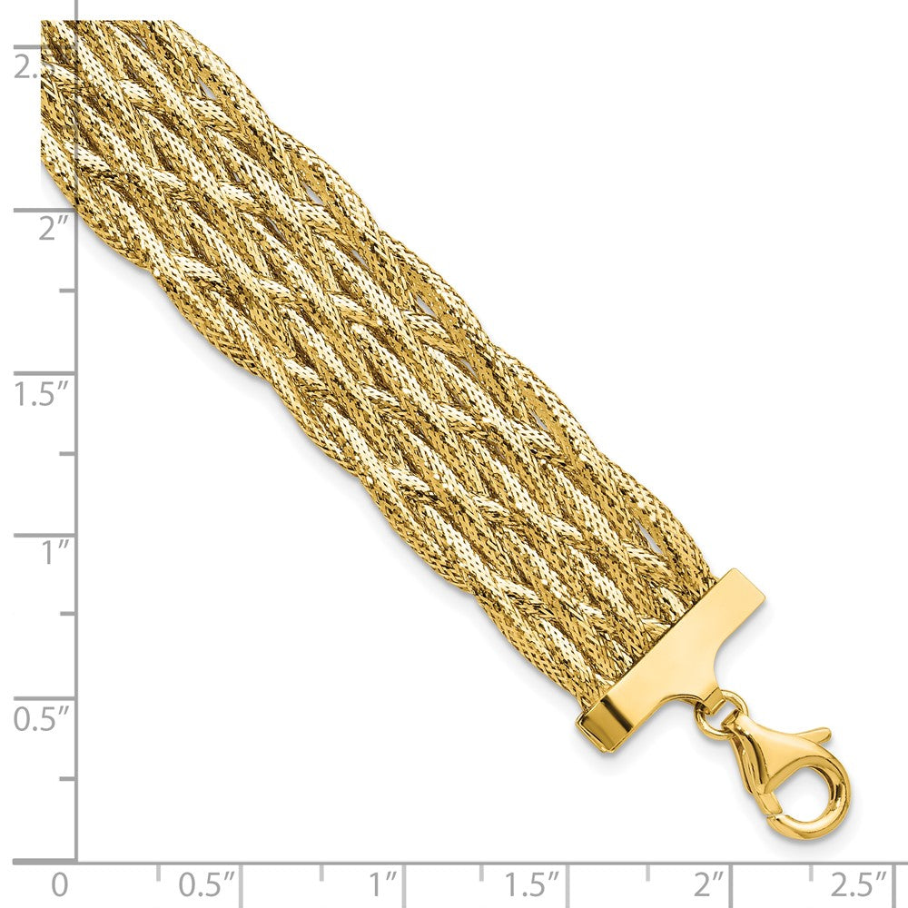 Polished Braided Mesh Bracelet 7"