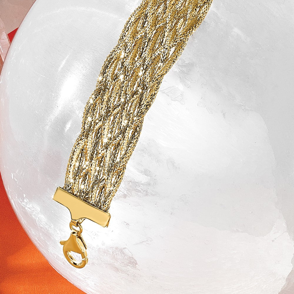 Polished Braided Mesh Bracelet 7"