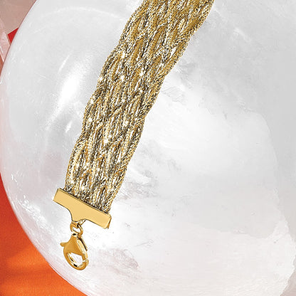 Polished Braided Mesh Bracelet 7"