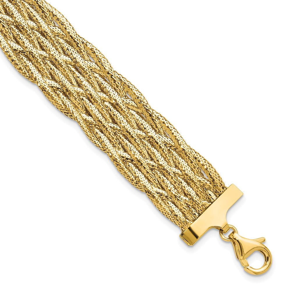 Polished Braided Mesh Bracelet 7"