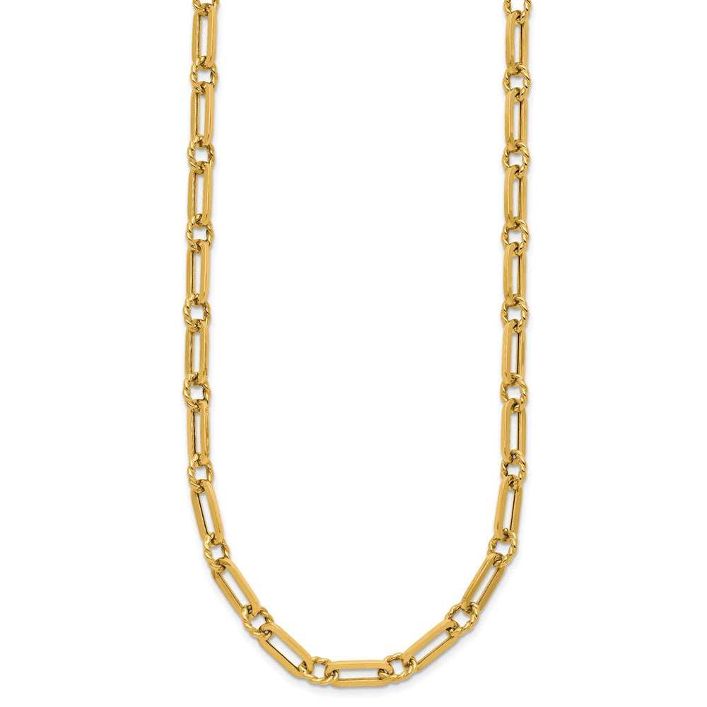 Polished and Twisted Fancy Link Toggle Necklace 18" - 6.93g