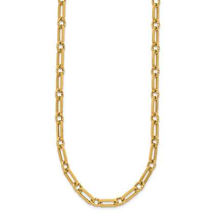 Polished and Twisted Fancy Link Toggle Necklace 18" - 6.93g
