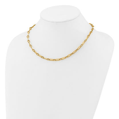 Polished and Twisted Fancy Link Toggle Necklace 18" - 6.93g