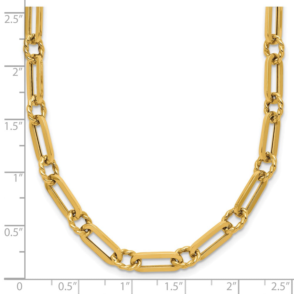 Polished and Twisted Fancy Link Toggle Necklace 18" - 6.93g