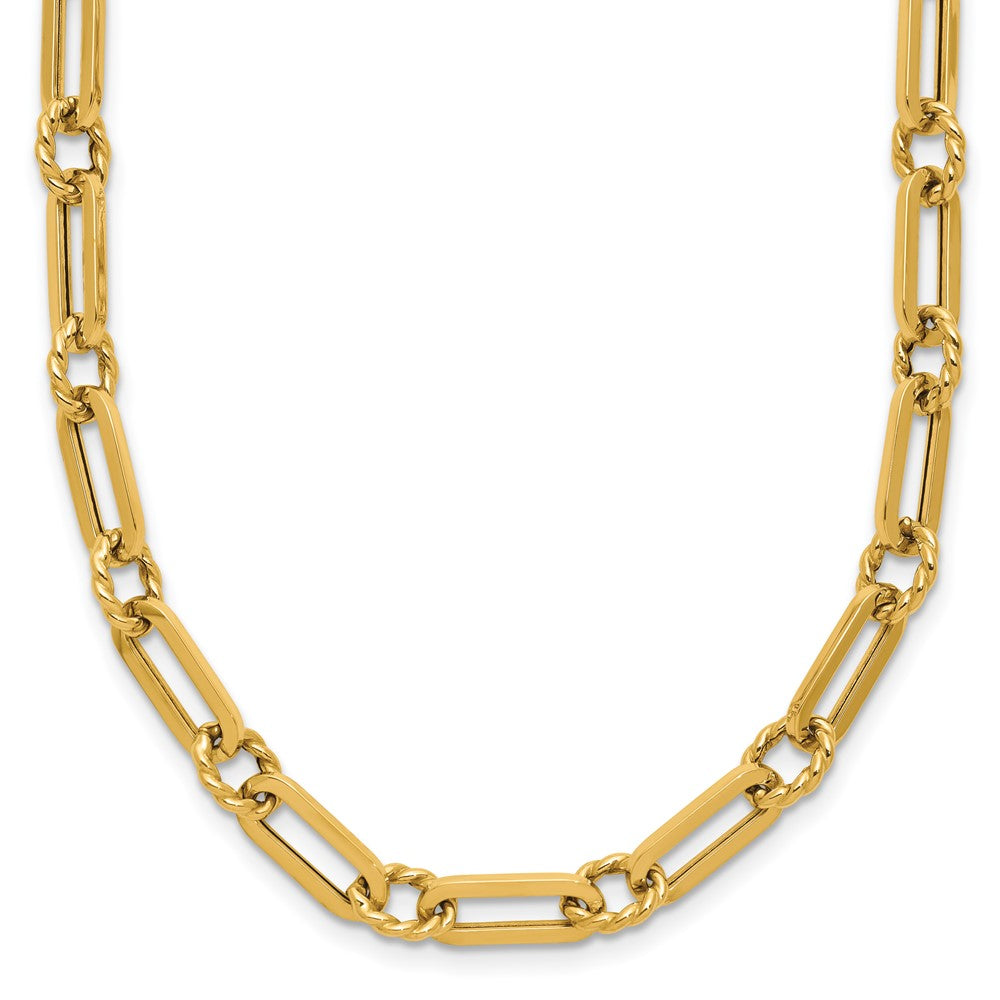 Polished and Twisted Fancy Link Toggle Necklace 18" - 6.93g