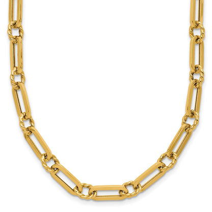 Polished and Twisted Fancy Link Toggle Necklace 18" - 6.93g