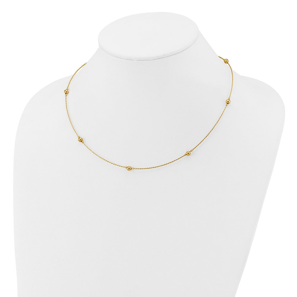 Polished/Textured/Dia-cut Beads w/ 2in ext. Necklace