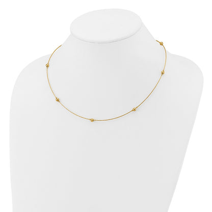Polished/Textured/Dia-cut Beads w/ 2in ext. Necklace