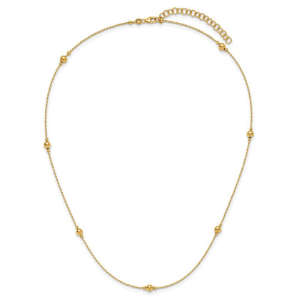 Polished/Textured/Dia-cut Beads w/ 2in ext. Necklace