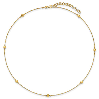 Polished/Textured/Dia-cut Beads w/ 2in ext. Necklace