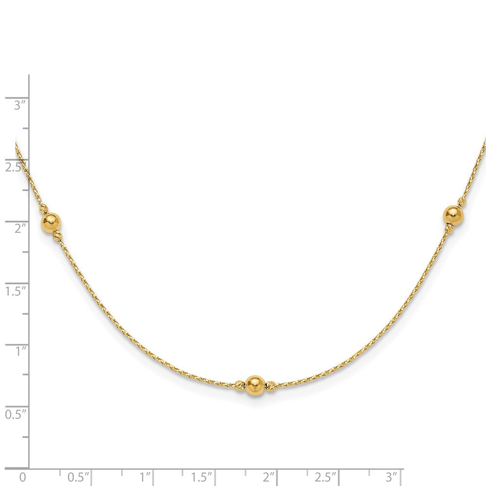 Polished/Textured/Dia-cut Beads w/ 2in ext. Necklace