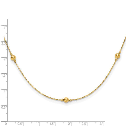 Polished/Textured/Dia-cut Beads w/ 2in ext. Necklace