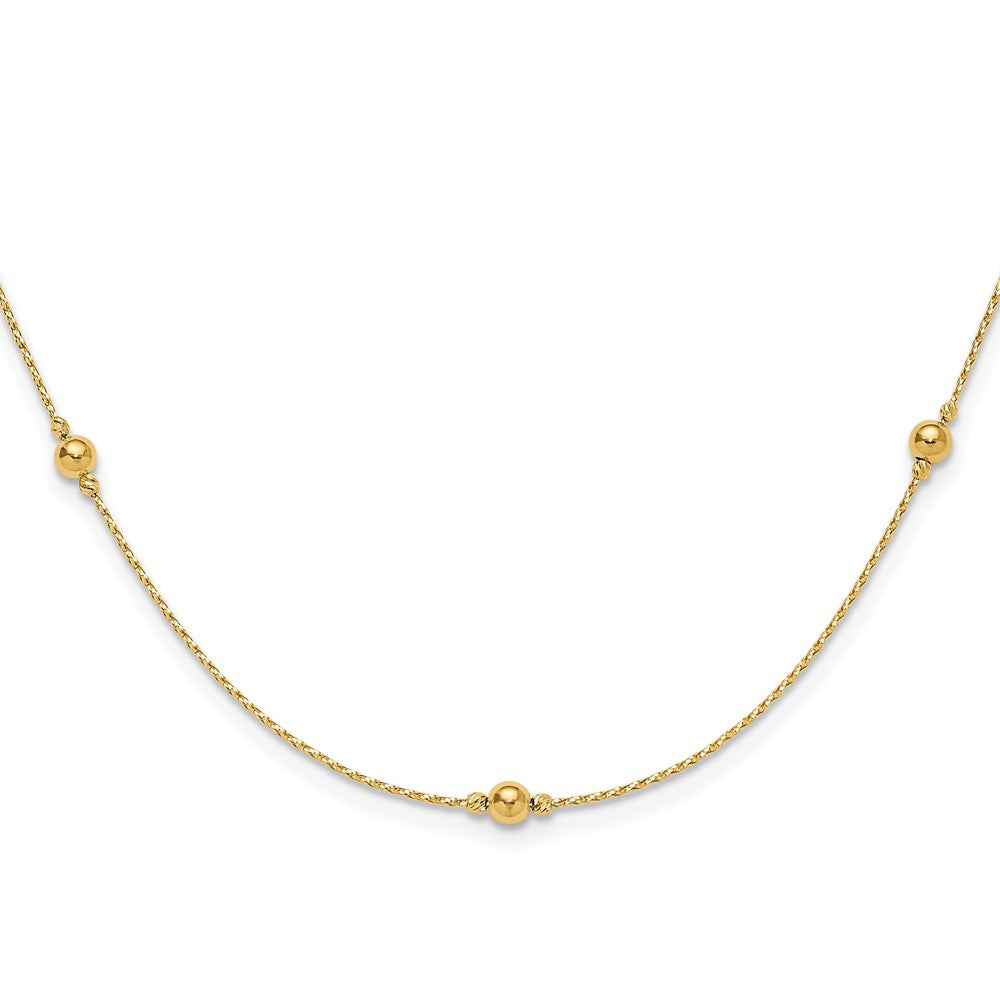Polished/Textured/Dia-cut Beads w/ 2in ext. Necklace
