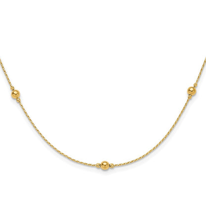 Polished/Textured/Dia-cut Beads w/ 2in ext. Necklace